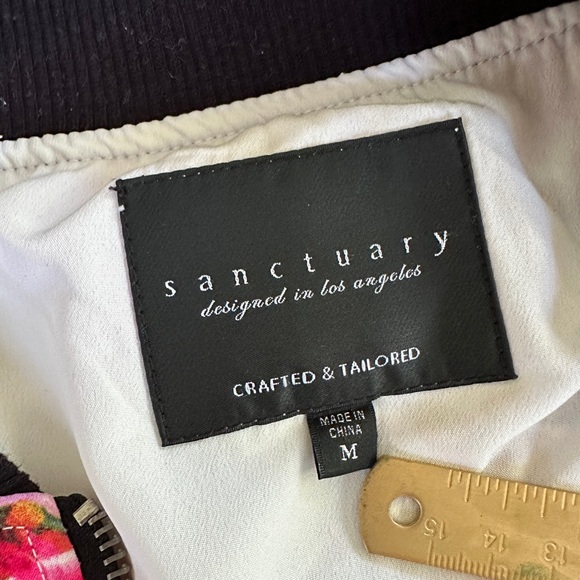 Sanctuary Pink Floral Bomber Jacket, Size M - Picture 6 of 13